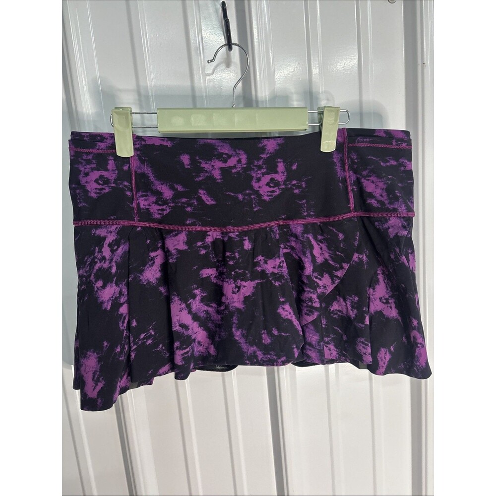 Lululemon Hit Your Stride Skirt Breezie Royal Plum & Black Size 10